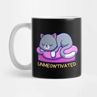 Unmeowtivated | Cute Unmotivated Cat Pun Mug